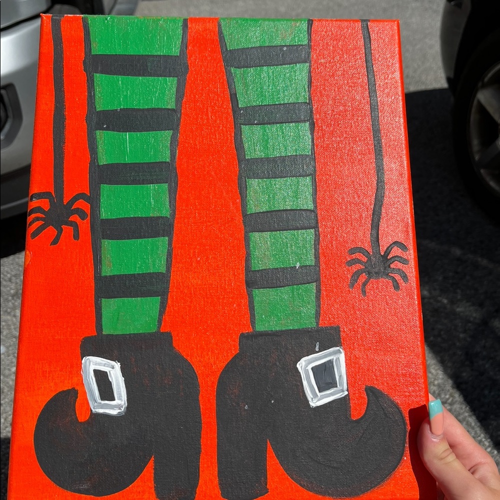 witch feet painting, canvas
